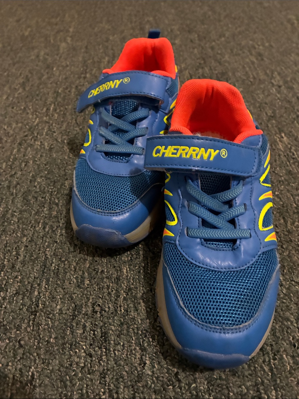 Cherrny Kids Blue Athletic Sneakers with Red Lining